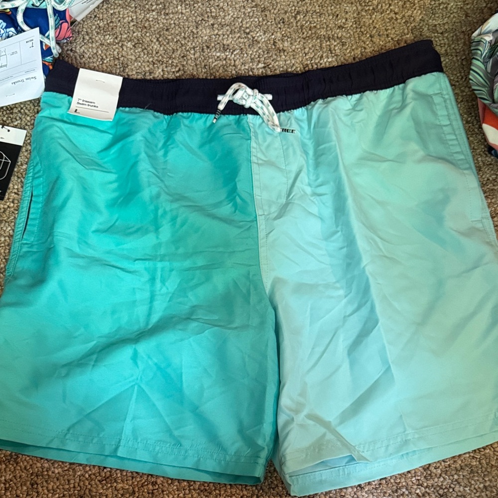 Original Use Teal and Aqua Swim Shorts